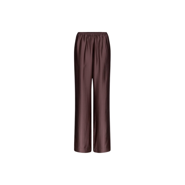The Frankie Shop Kadala Silk Blend Trousers - Dark Brown - Oversized Minimalist Pants in Beige - Shop at Luxury Shoes 
