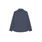 The Frankie Shop Kae Back Slit Button Up Shirt - Charcoal - Oversized Minimalist Tops in Grey - Shop at Luxury Shoes 
