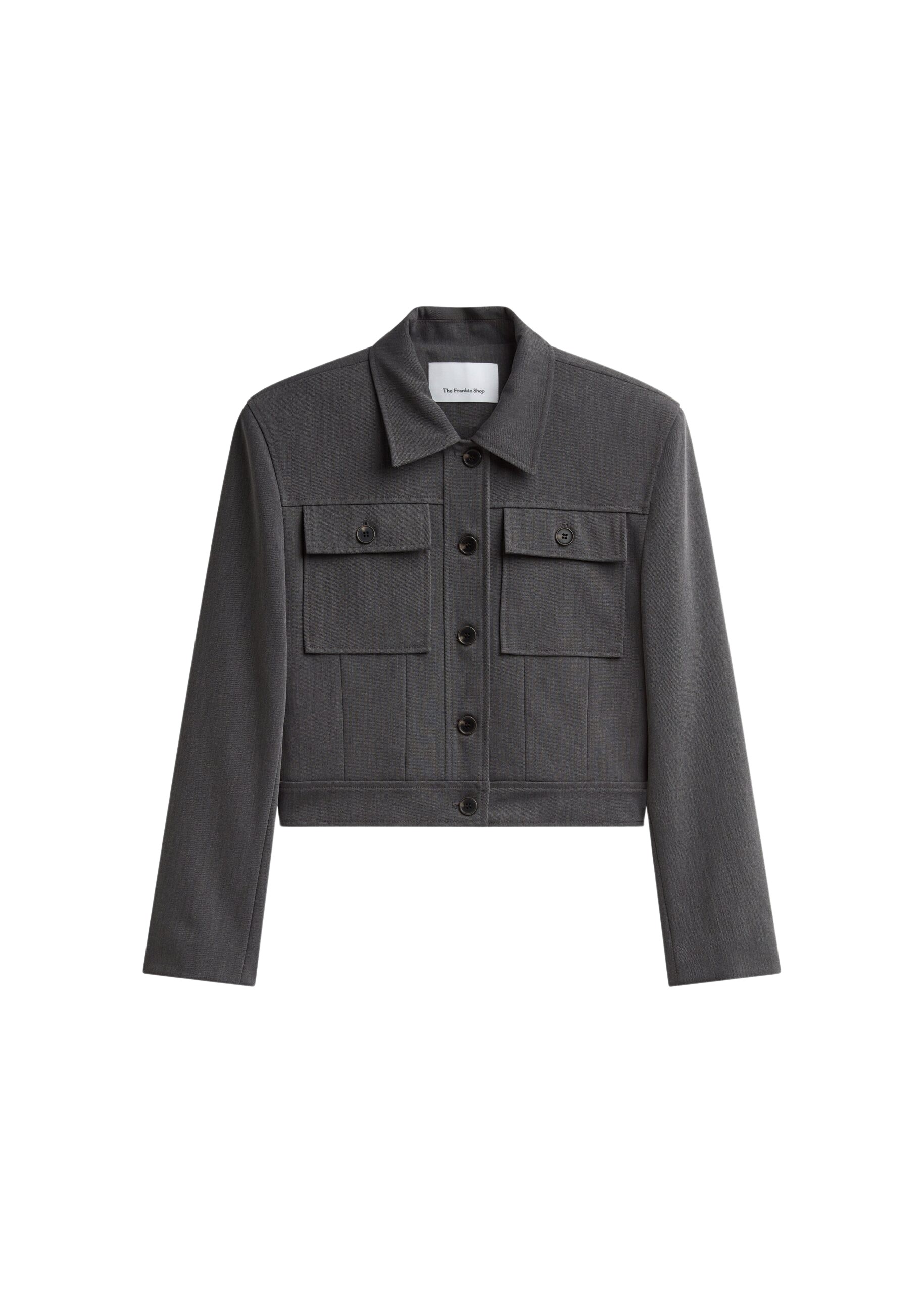 The Frankie Shop Kalvo Boxy Jacket – Dark Grey