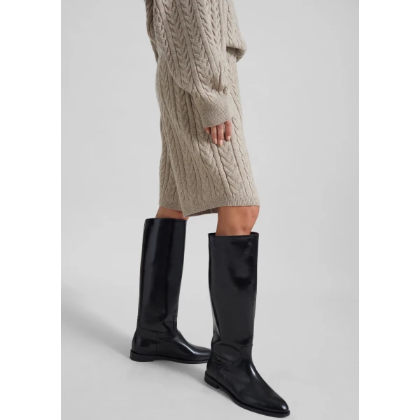 The Frankie Shop Karmoy Cable Knit Shorts – Beige, view 6