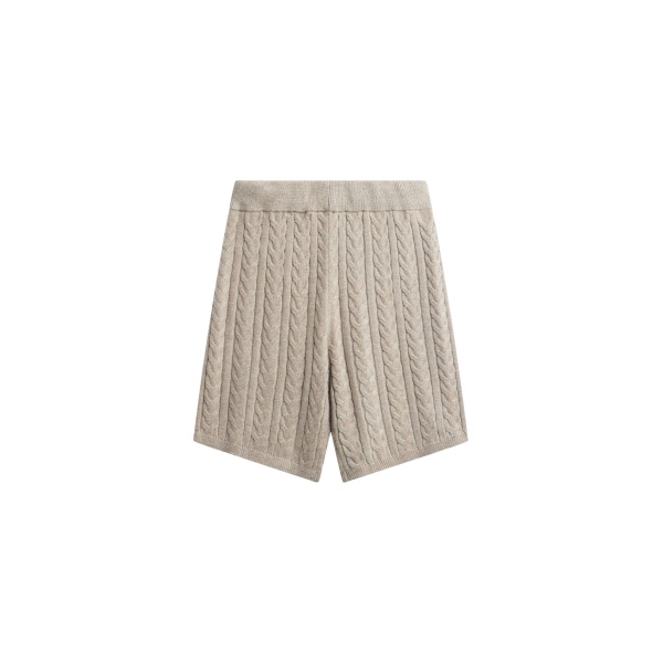 The Frankie Shop Karmoy Cable Knit Shorts - Beige - Oversized Minimalist Shorts in Beige - Shop at Luxury Shoes 