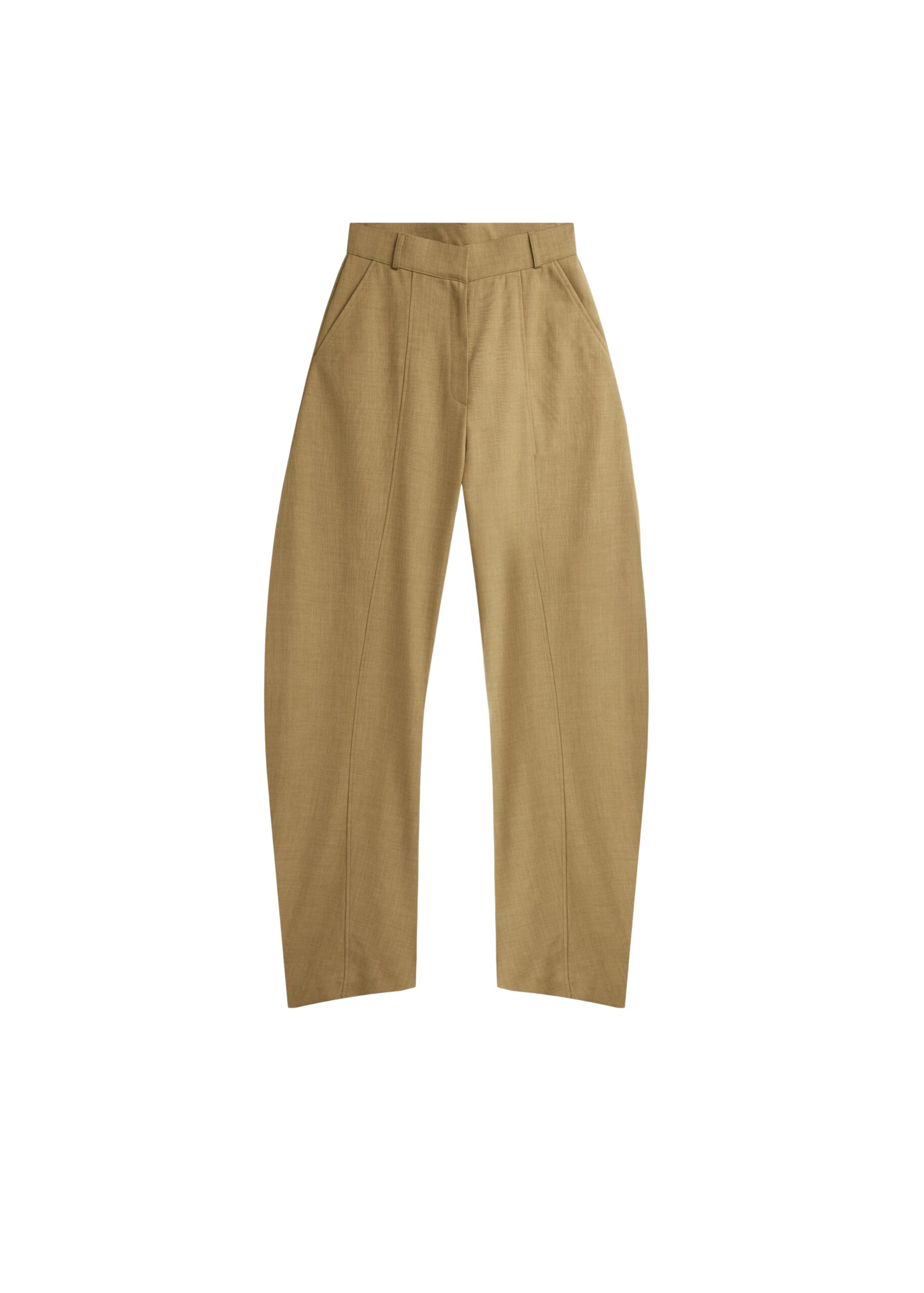 The Frankie Shop Keasden Barrel Leg Trousers – Camel