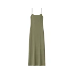 The Frankie Shop Keira Knit Midi Dress - Khaki Brown - Oversized Minimalist Dresses in Beige - Shop at Luxury Shoes 