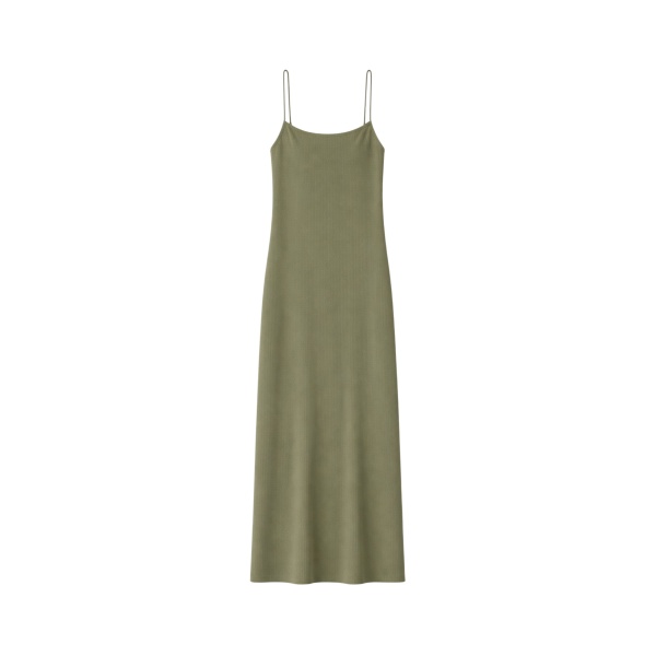 The Frankie Shop Keira Knit Midi Dress - Khaki Brown - Oversized Minimalist Dresses in Beige - Shop at Luxury Shoes 