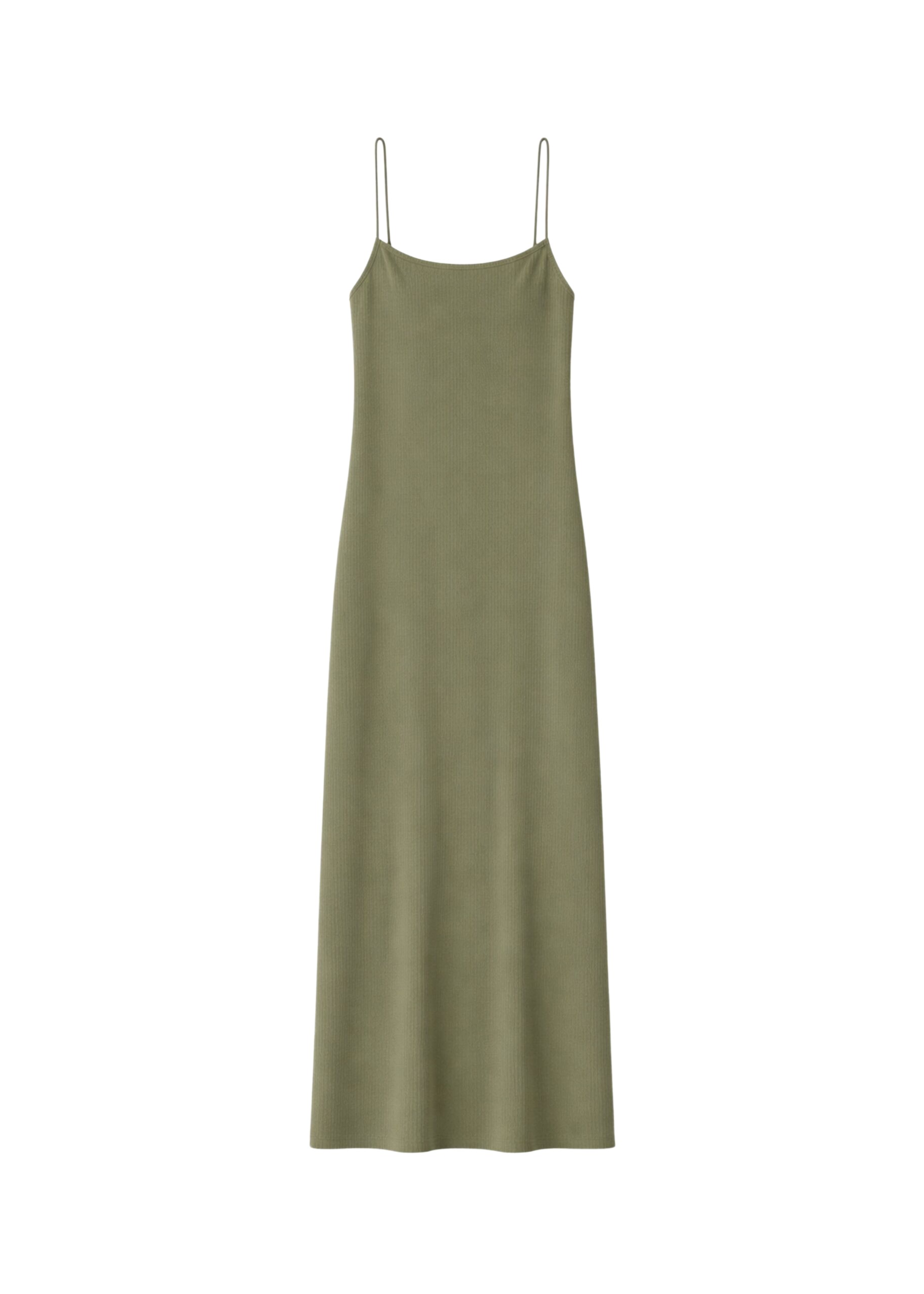 The Frankie Shop Keira Knit Midi Dress - Khaki Brown - Oversized Minimalist Dresses in Beige - Shop at Luxury Shoes 