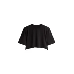 The Frankie Shop Kelan Padded Cropped Tee - Black - Oversized Minimalist Tops in Black - Shop at Luxury Shoes 