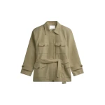 The Frankie Shop Kelia Padded Utility Jacket - Sage - Oversized Minimalist Jackets in Green - Shop at Luxury Shoes 