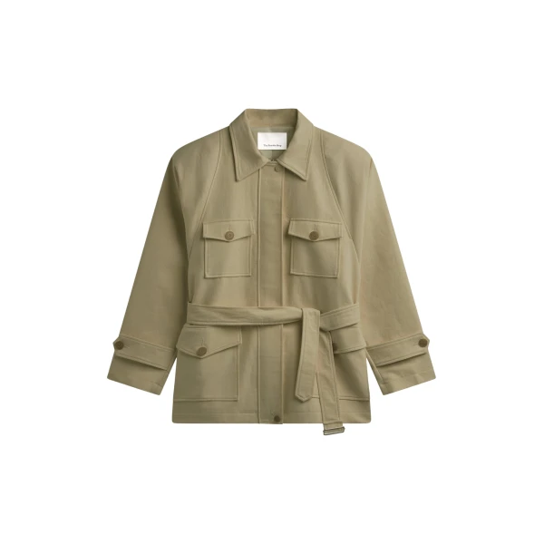 The Frankie Shop Kelia Padded Utility Jacket - Sage - Oversized Minimalist Jackets in Green - Shop at Luxury Shoes 
