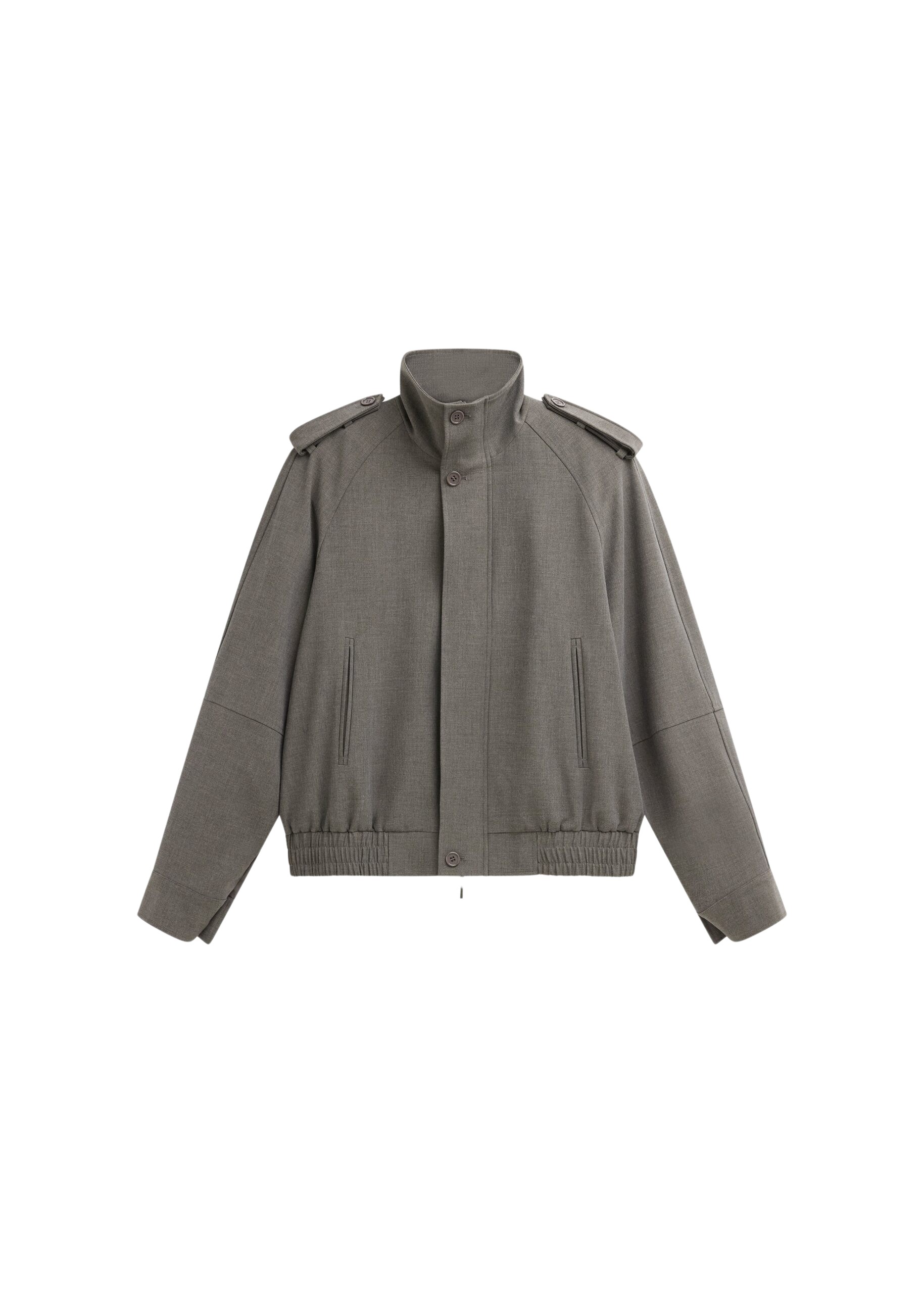 The Frankie Shop Kelly Padded Double Weave Blouson – Taupe Melange Jacket
