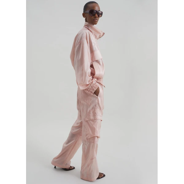 The Frankie Shop Kelly Sheer Cargo Pants - Pink - Oversized Minimalist Pants in Pink - Shop at Luxury Shoes 