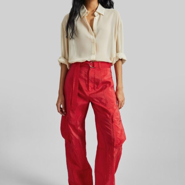 The Frankie Shop Kelly Sheer Cargo Pants – Red, view 2