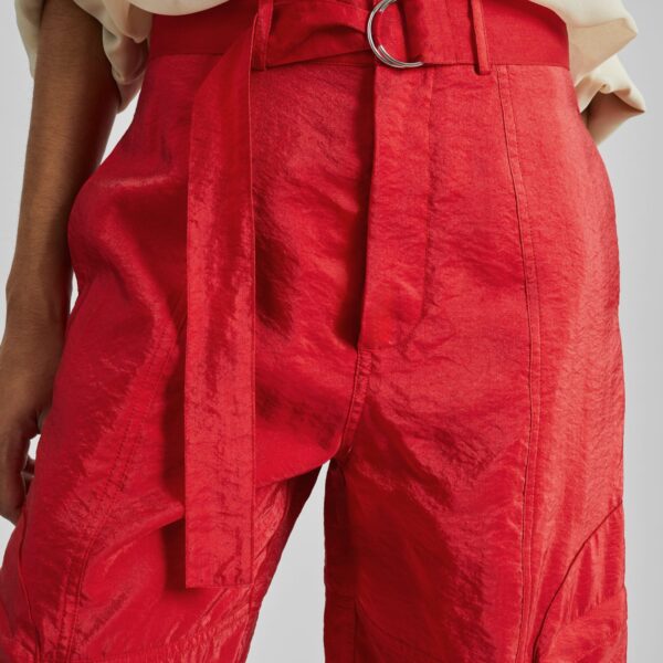 The Frankie Shop Kelly Sheer Cargo Pants – Red, view 5
