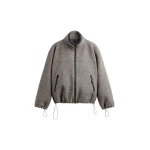 The Frankie Shop Kenei Fleece Zip Jacket – Greige Melange