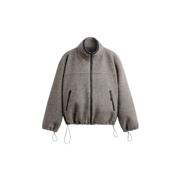 The Frankie Shop Kenei Fleece Zip Jacket – Greige Melange