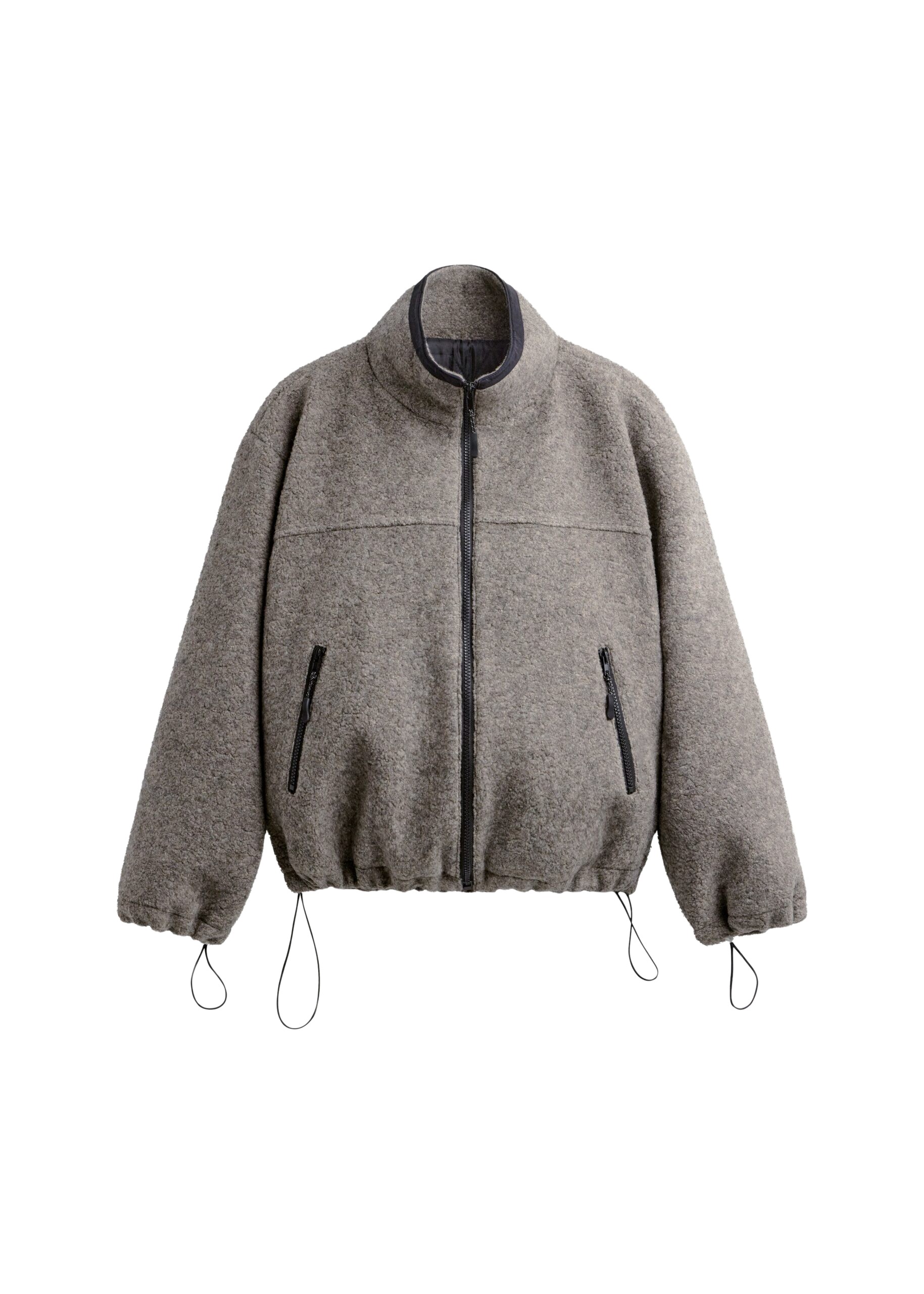The Frankie Shop Kenei Fleece Zip Jacket – Greige Melange