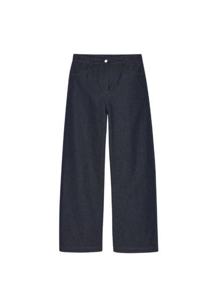 The Frankie Shop Kessel Denim Pants - Dark Wash - Oversized Minimalist Pants in Grey - Shop at Luxury Shoes 
