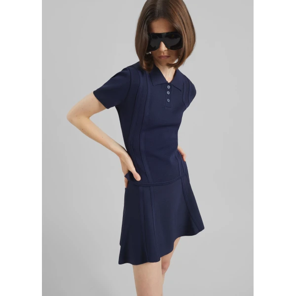 The Frankie Shop Kiama Sculpted Mini Skirt - Navy - Oversized Minimalist Skirts in Blue - Shop at Luxury Shoes 