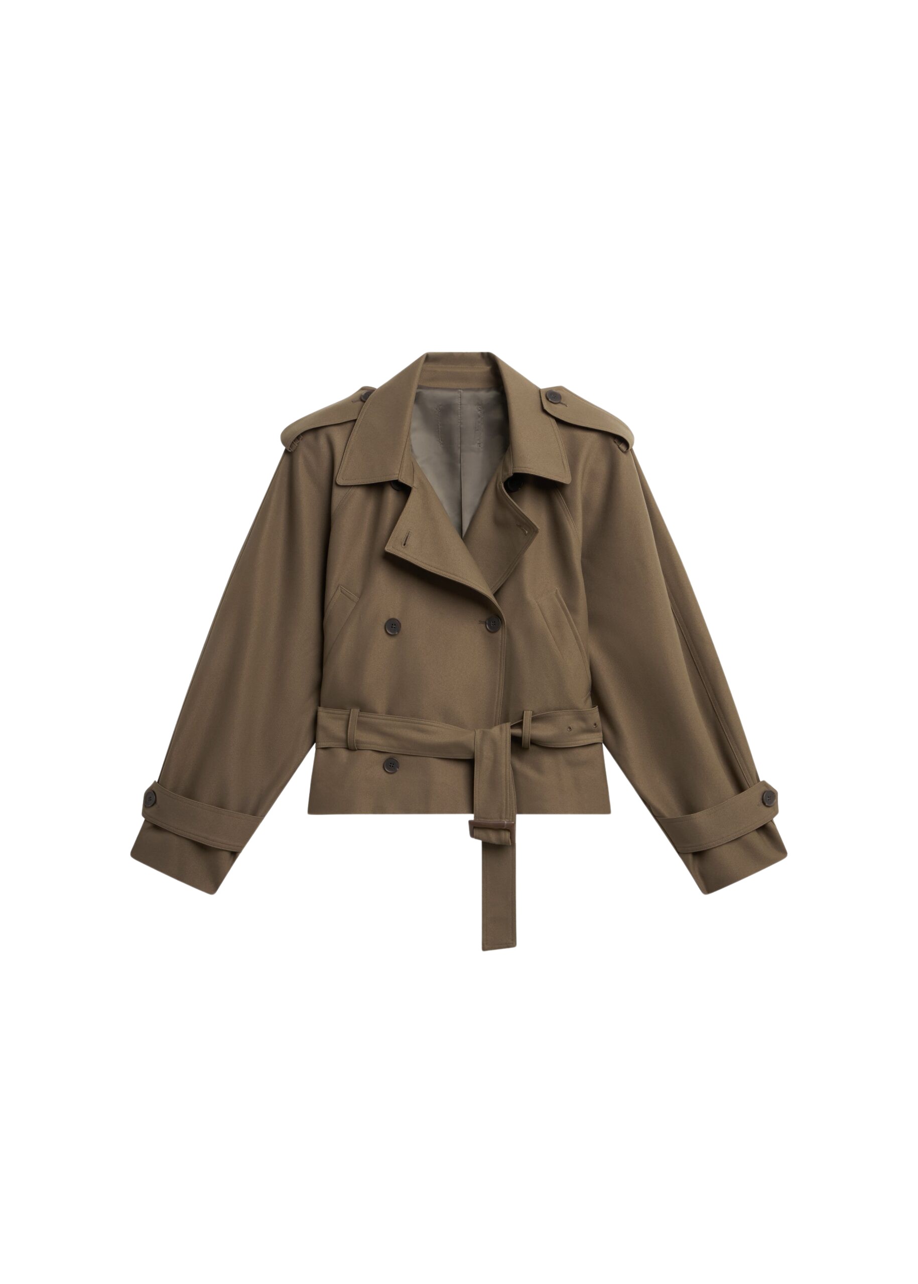The Frankie Shop Kinsley Cropped Trench Jacket – Brown