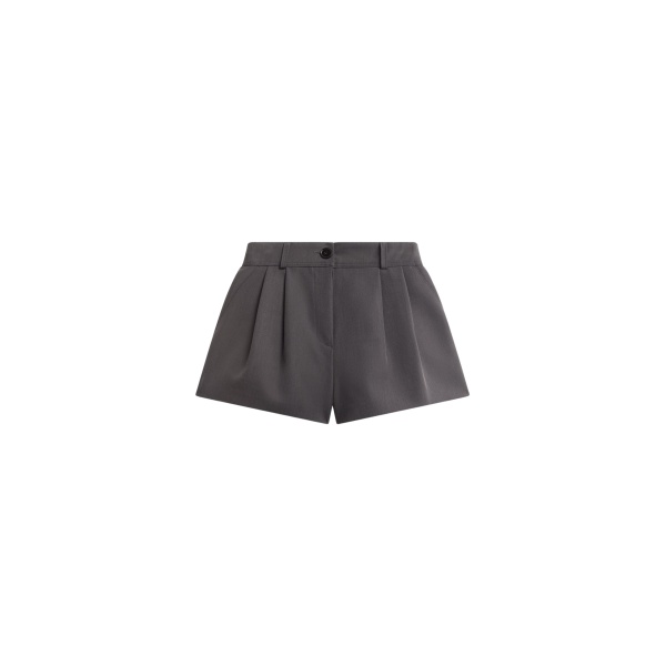 The Frankie Shop Kinsley Mini Shorts - Grey - Oversized Minimalist Shorts in Grey - Shop at Luxury Shoes 