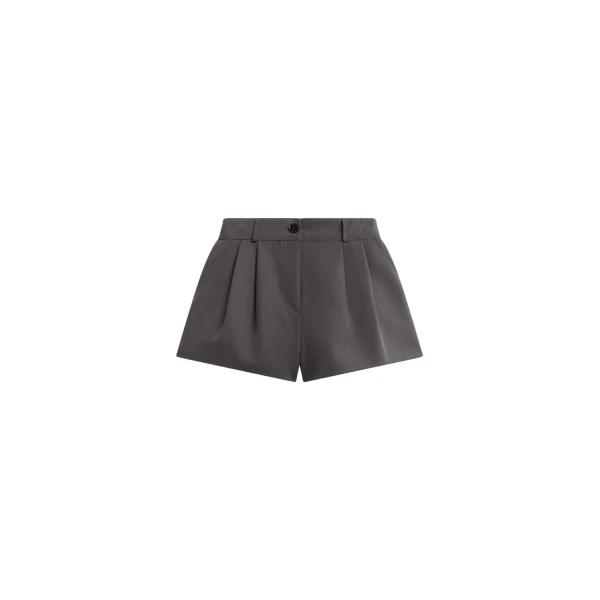 The Frankie Shop Kinsley Mini Shorts - Grey - Oversized Minimalist Shorts in Grey - Shop at Luxury Shoes 