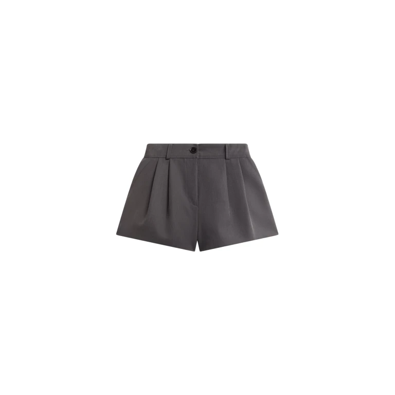 The Frankie Shop Kinsley Mini Shorts - Grey - Oversized Minimalist Shorts in Grey - Shop at Luxury Shoes 