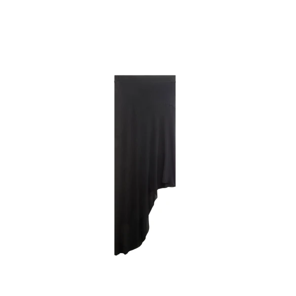 The Frankie Shop Kitty Sheer Asymmetric Skirt - Black - Oversized Minimalist Skirts in Black - Shop at Luxury Shoes 