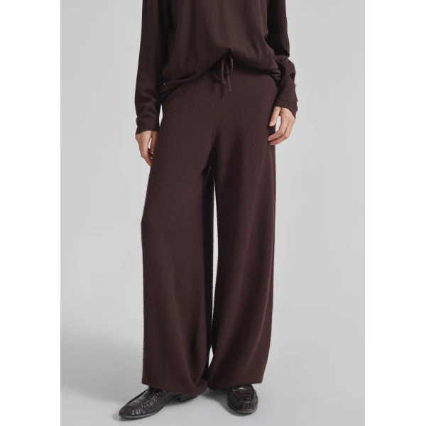The Frankie Shop Kladno Knit Joggers - Brown - Oversized Minimalist Pants in Beige - Shop at Luxury Shoes 
