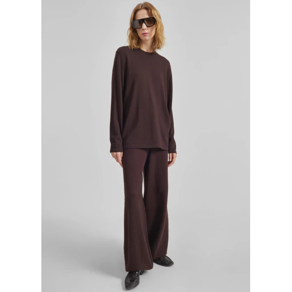 The Frankie Shop Kladno Knit Joggers - Brown - Oversized Minimalist Pants in Beige - Shop at Luxury Shoes 