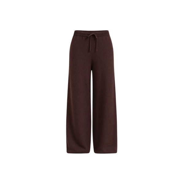 The Frankie Shop Kladno Knit Joggers - Brown - Oversized Minimalist Pants in Beige - Shop at Luxury Shoes 