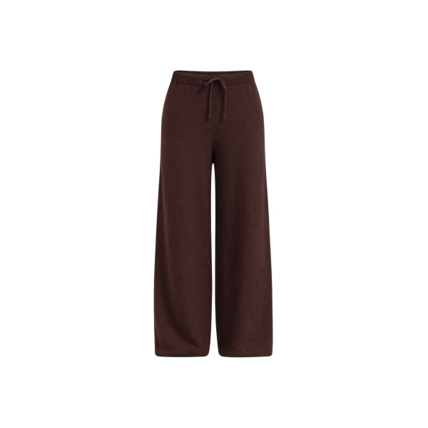The Frankie Shop Kladno Knit Joggers - Brown - Oversized Minimalist Pants in Beige - Shop at Luxury Shoes 