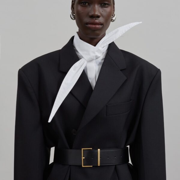 The Frankie Shop Klara Long Collar Shirt – White, view 3
