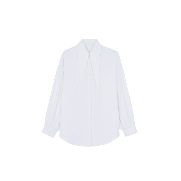 The Frankie Shop Klara Long Collar Shirt - White - Oversized Minimalist Tops in White - Shop at Luxury Shoes 