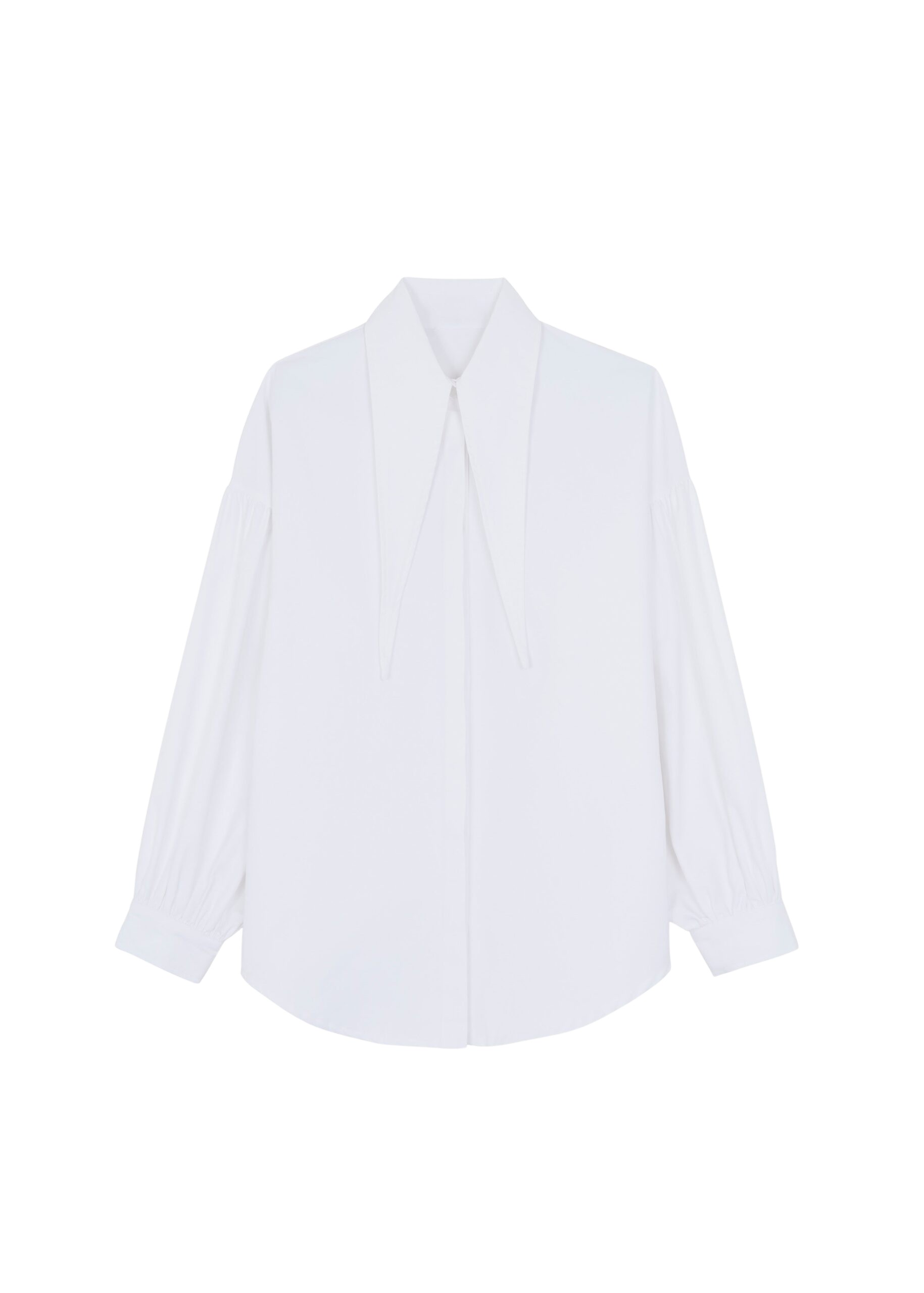 The Frankie Shop Klara Long Collar Shirt - White - Oversized Minimalist Tops in White - Shop at Luxury Shoes 