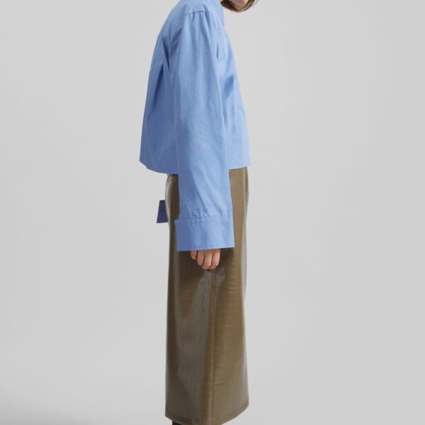The Frankie Shop Kniva Cropped Shirt – Blue, view 4