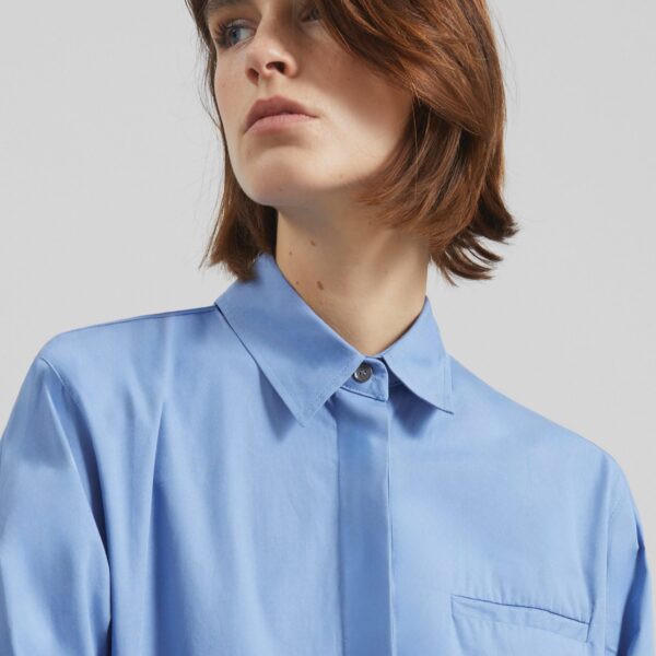 The Frankie Shop Kniva Cropped Shirt – Blue, view 5