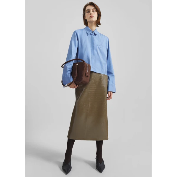 The Frankie Shop Kniva Cropped Shirt – Blue, view 6