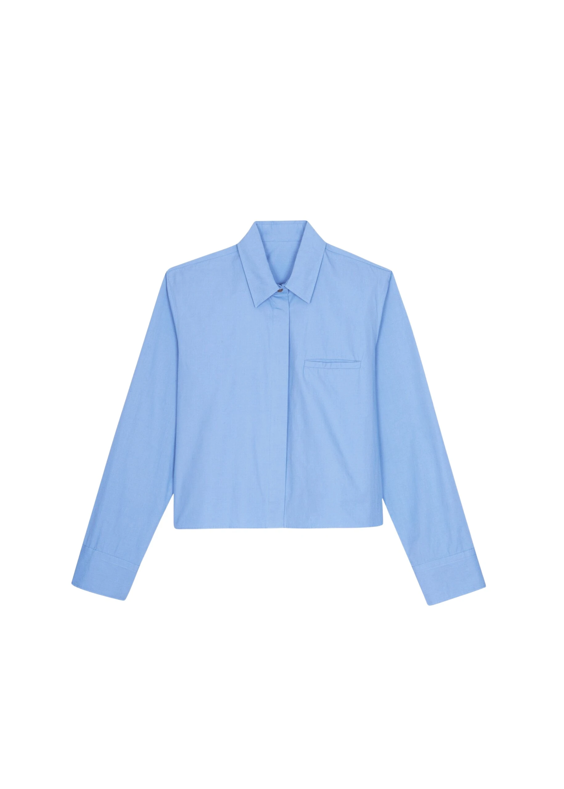 The Frankie Shop Kniva Cropped Shirt – Blue