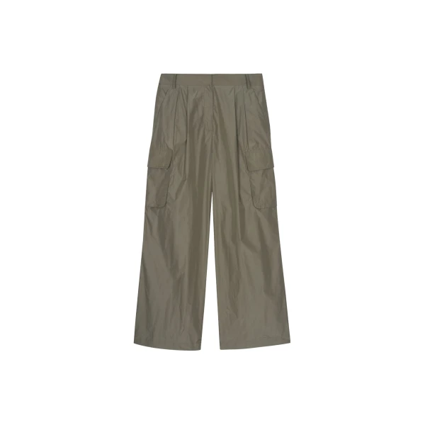 The Frankie Shop Koa Cargo Pants - Khaki - Oversized Minimalist Pants in Green - Shop at Luxury Shoes 