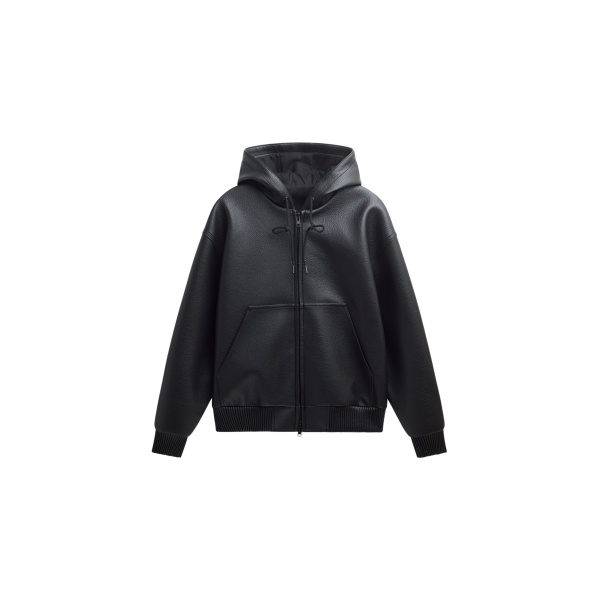 The Frankie Shop Kodai Faux Leather Bomber Jacket - Black - Oversized Minimalist Jackets in Black - Shop at Luxury Shoes 