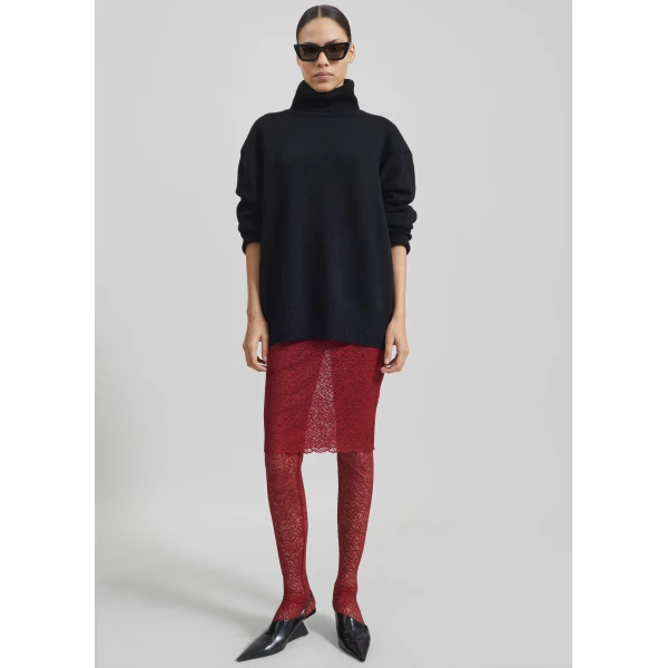 The Frankie Shop Koler Padded Knit Turtleneck – Black, view 4