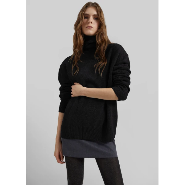 The Frankie Shop Koler Padded Knit Turtleneck – Black, view 6
