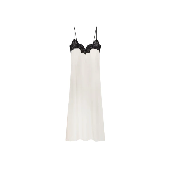 The Frankie Shop Lace Cami Dress - Ivory - Oversized Minimalist Dresses in Ivory - Shop at Luxury Shoes 