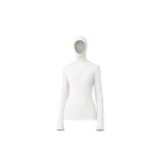 The Frankie Shop Larice Hooded Knit Top - White - Oversized Minimalist Tops in White - Shop at Luxury Shoes 