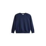 The Frankie Shop Leian Neoprene Padded Sweatshirt - Navy - Oversized Minimalist Tops in Blue - Shop at Luxury Shoes 