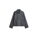 The Frankie Shop Lemvig Wool Drawstring Jacket – Grey