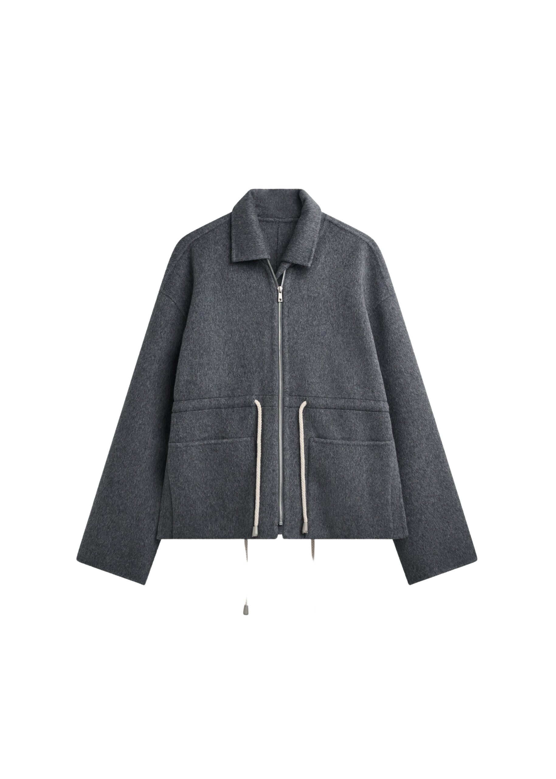 The Frankie Shop Lemvig Wool Drawstring Jacket – Grey