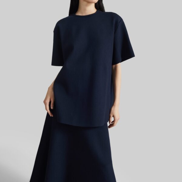 The Frankie Shop Leni Knit Oversized Top – Navy, view 2