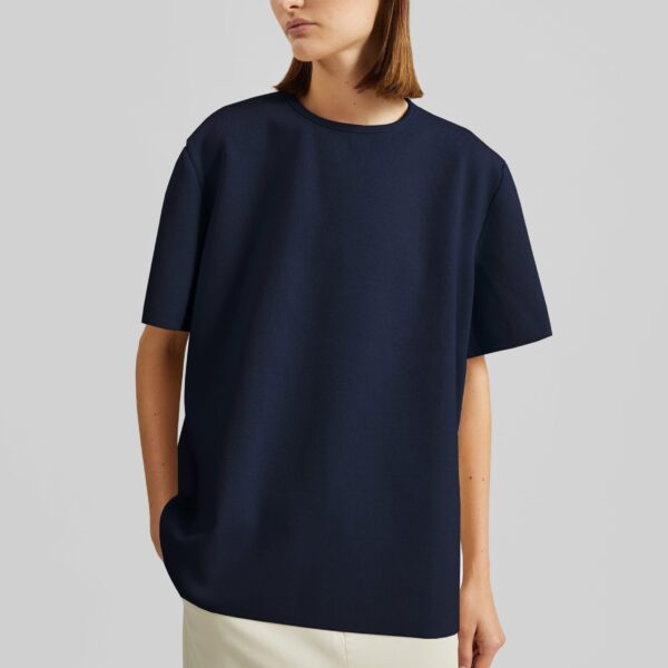 The Frankie Shop Leni Knit Oversized Top – Navy, view 3