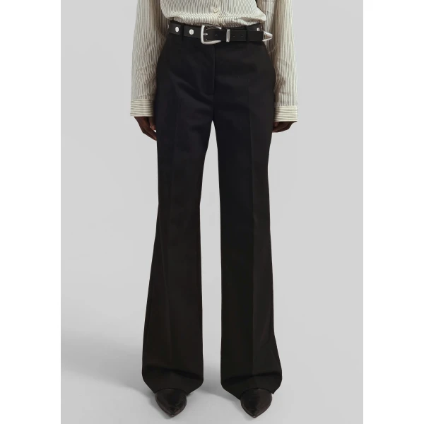The Frankie Shop Lenora Straight Trousers - Black - Oversized Minimalist Pants in Black - Shop at Luxury Shoes 
