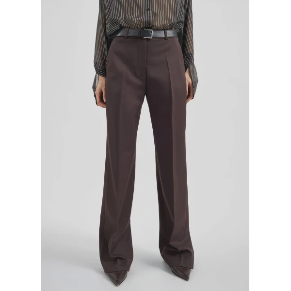 The Frankie Shop Lenora Straight Trousers - Brown - Oversized Minimalist Pants in Beige - Shop at Luxury Shoes 